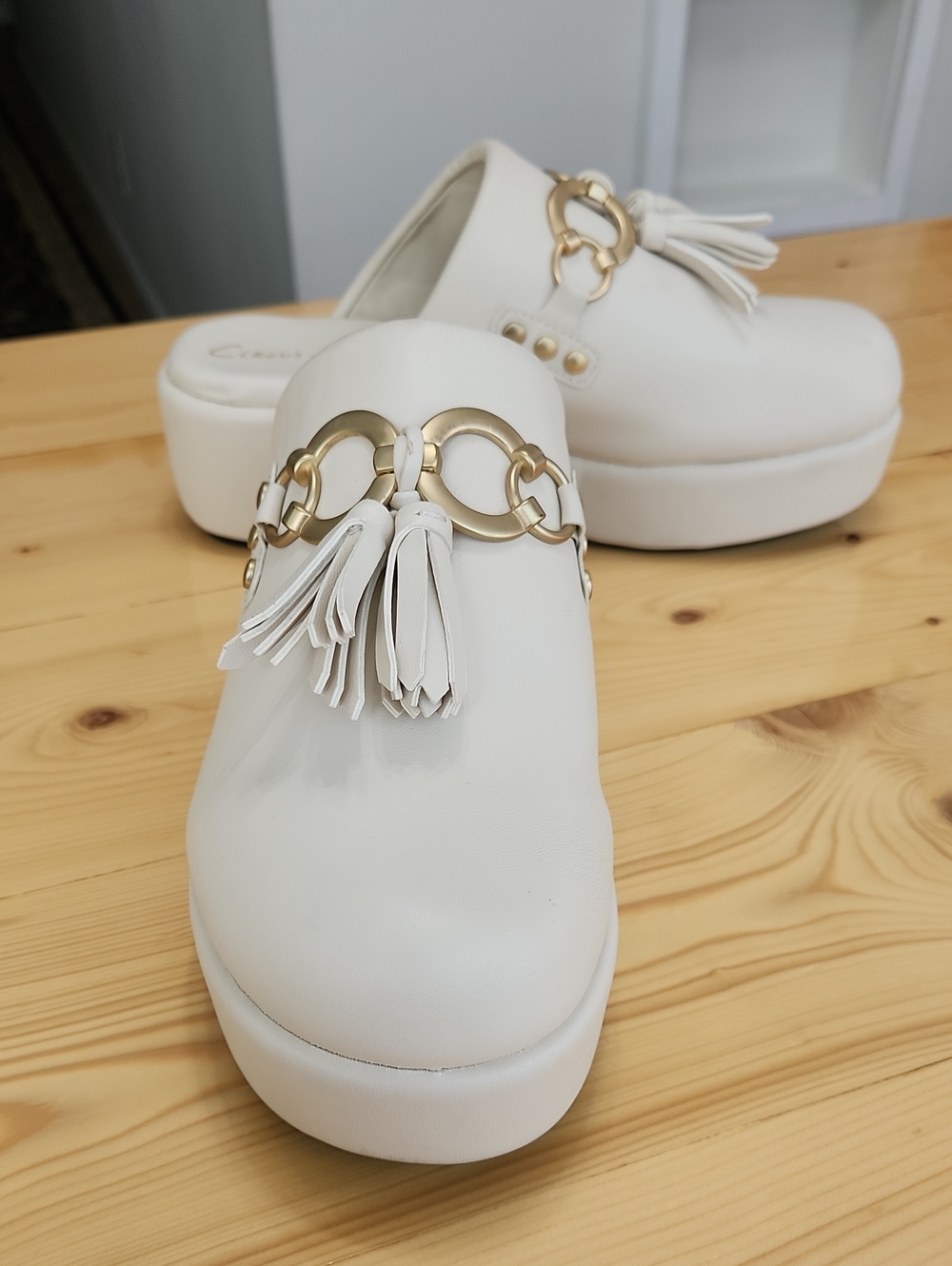 Sam Edelman Circus NY Jinger Platform Tassel Clogs Mules Size 10